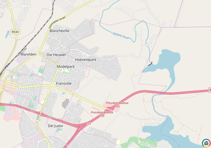 Map location of Zeekoewater 311-Js